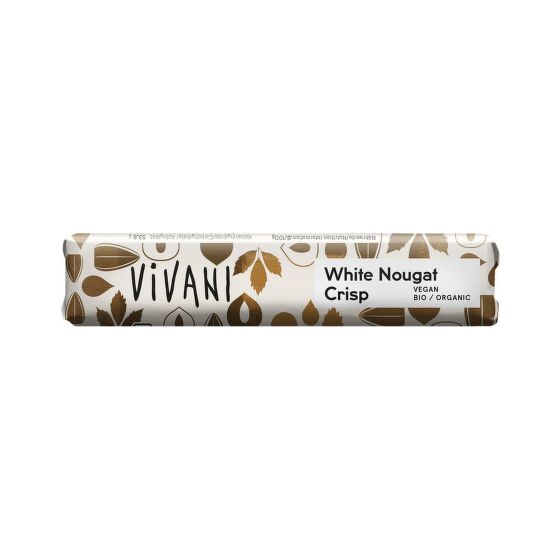 Tyčinka biely nugát s orieškami vegán 35 g BIO   VIVANI
