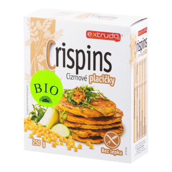 Placičky cícerové Crispins bezlepkové 250 g BIO   EXTRUDO