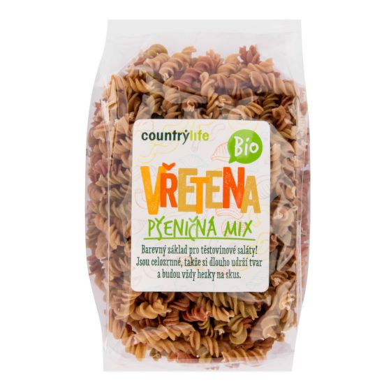 Cestoviny vretená pšeničné mix 400 g BIO   COUNTRY LIFE