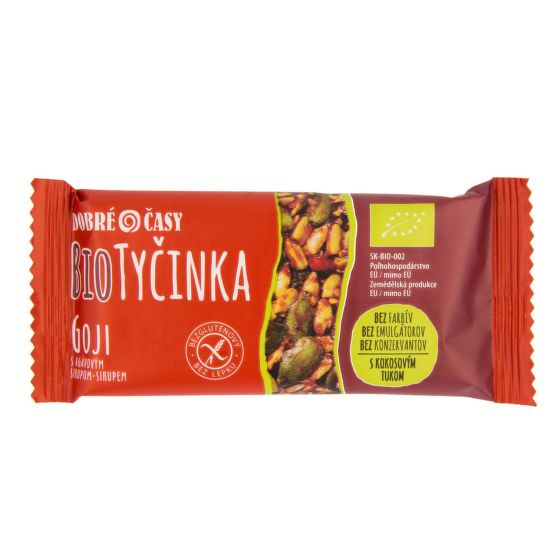 Tyčinka slnečnicovo-tekvicová s goji 40 g BIO   DOBRÉ ČASY