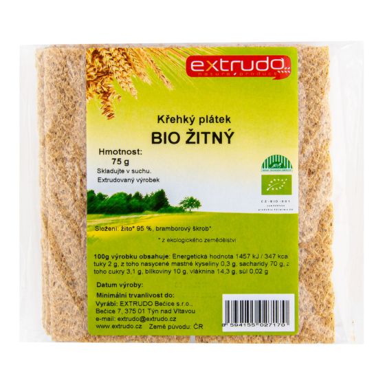 Chlebíček ražný chrumkavý 75 g BIO   EXTRUDO