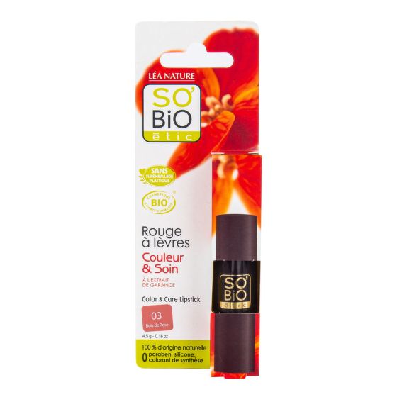 VÝPREDAJ!!!Rúž 03 bois derose 4,5 g BIO   SO’BiO étic