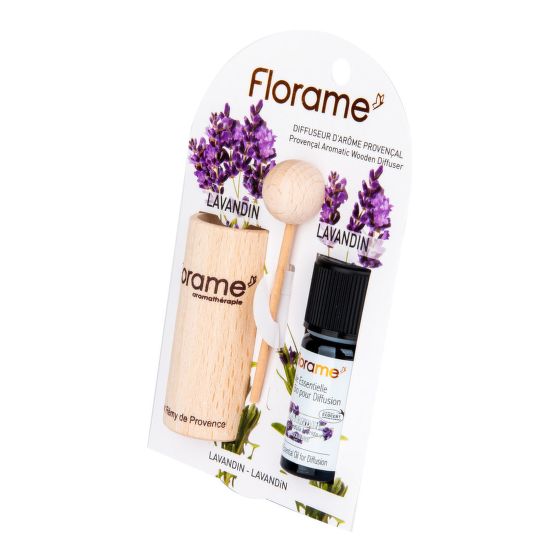 Difuzér provensálský drevený + éterický olej Lavandin 10 ml BIO FLORAME