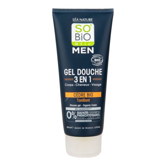 Gél sprchový MEN 3v1 tonizujúci céder 200 ml BIO   SO'BiO étic