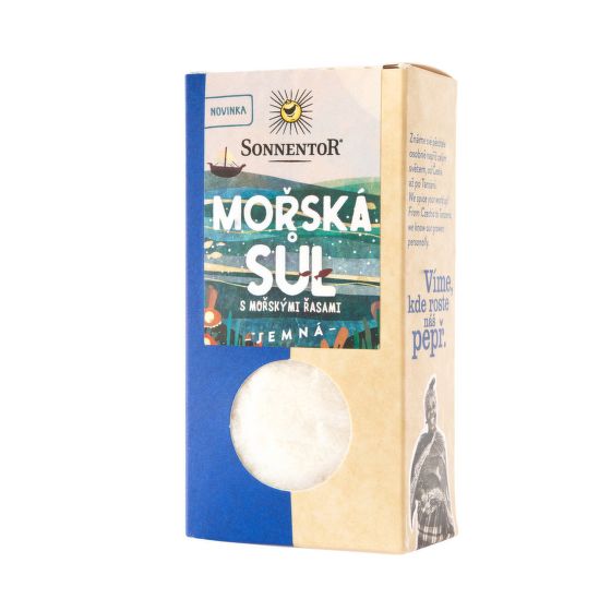 Soľ morská s morskými riasami jemná 150 g   SONNENTOR