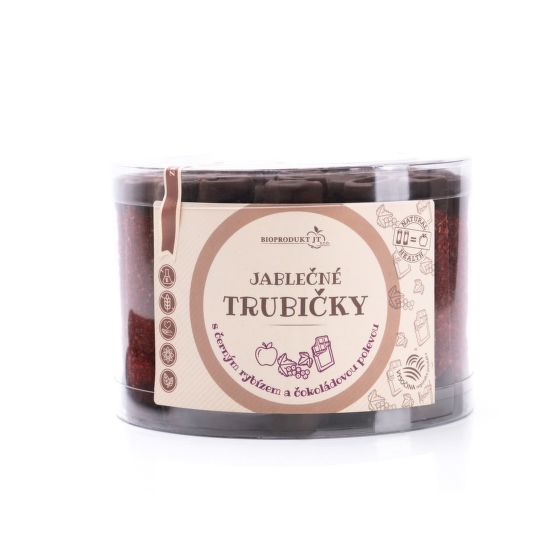 Trubičky jablčné s čiernymi ríbezľami a čokoládou dóza 540 g   BIOPRODUKT JT
