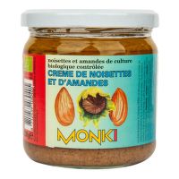 Krém z pražených mandlí a lieskových orechov 330 g BIO   MONKI