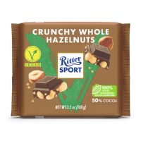 Čokoláda vegán s celými lieskovými orechmi 100 g   RITTER SPORT