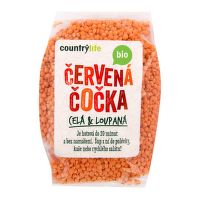 Šošovica červená celá lúpaná 500 g BIO  COUNTRY LIFE