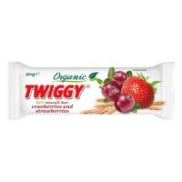 Tyčinka Twiggy müsli s brusnicami a jahodami 20 g BIO   EKOFRUKT