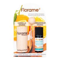 Difuzér provensálský drevený + éterický olej Škorica-pomaranč 10 ml BIO FLORAME