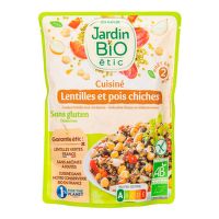 Hotový pokrm bezlepkový – varená šošovica s cícerom 250 g BIO   JARDIN BIO