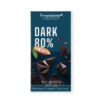 Čokoláda tmavá 80% bez pridaného cukru 60 g BIO   BENJAMÍSSIMO